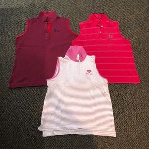 Pack of 3 Sleeveless Golf Polos. Size: L